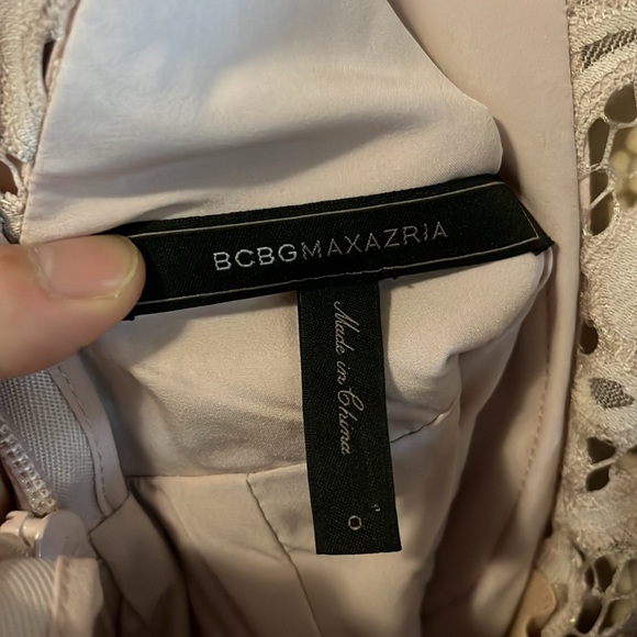 BCBGMAXAZRIA Lavender Sleeveless Lace Asymmetrical Layered Mini Dress 0 - Picture 15 of 16